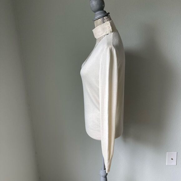 Theory Silk Cashmere Tie V-Neck Pullover - Picture 3 of 10